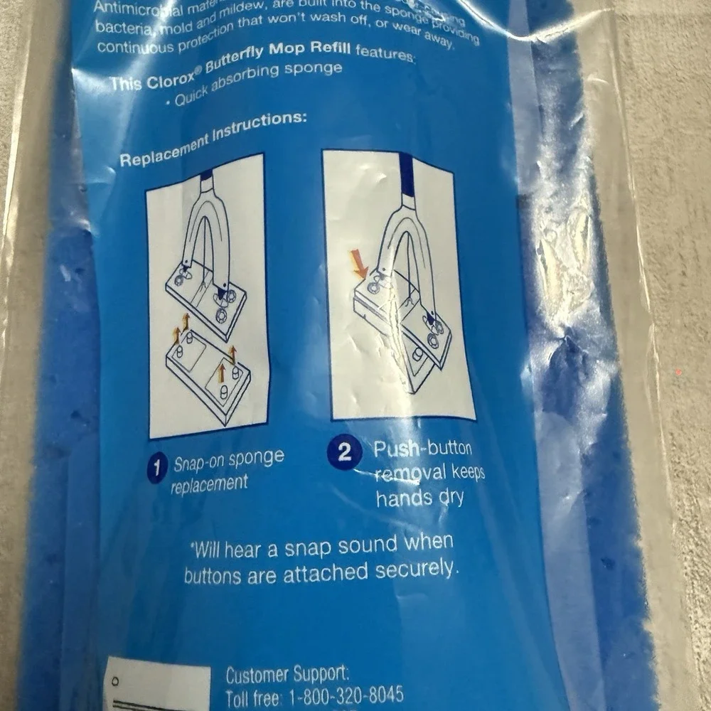 Clorox‎ Butterfly Mop Refill Easy Push Button Replacement